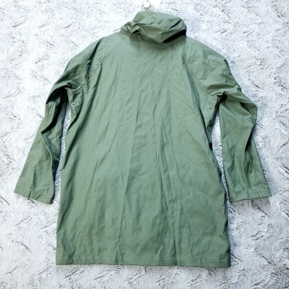 H&M Logg Label Of Graded Womens Rain Jacket Slicker Size Small Green Coating - Picture 11 of 11
